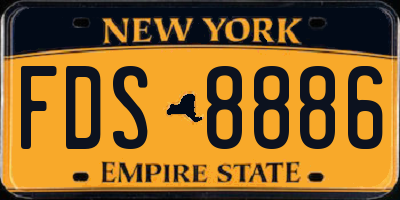 NY license plate FDS8886