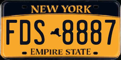 NY license plate FDS8887