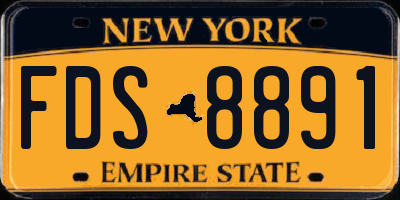 NY license plate FDS8891