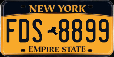 NY license plate FDS8899