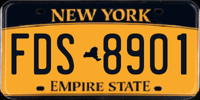 NY license plate FDS8901