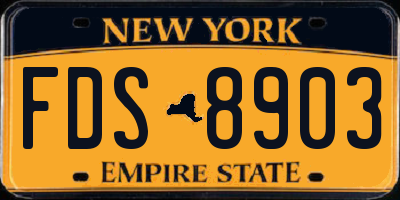 NY license plate FDS8903