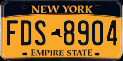 NY license plate FDS8904