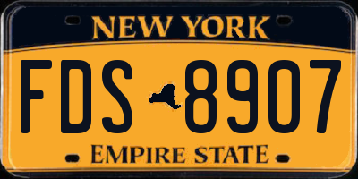 NY license plate FDS8907