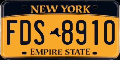 NY license plate FDS8910