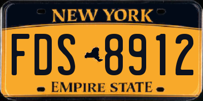 NY license plate FDS8912