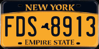 NY license plate FDS8913