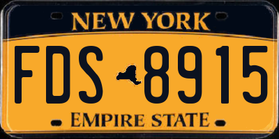 NY license plate FDS8915