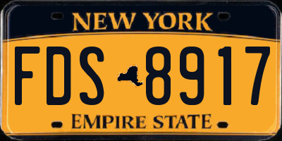NY license plate FDS8917
