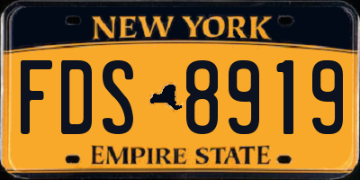 NY license plate FDS8919