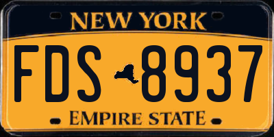 NY license plate FDS8937