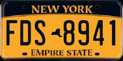 NY license plate FDS8941
