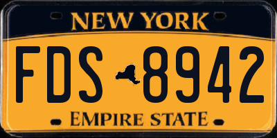 NY license plate FDS8942