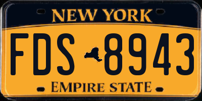 NY license plate FDS8943
