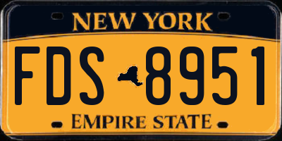 NY license plate FDS8951