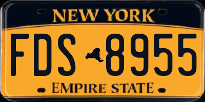 NY license plate FDS8955