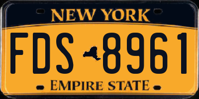 NY license plate FDS8961