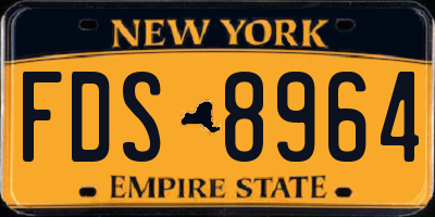 NY license plate FDS8964