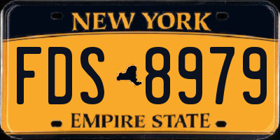 NY license plate FDS8979