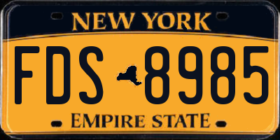 NY license plate FDS8985