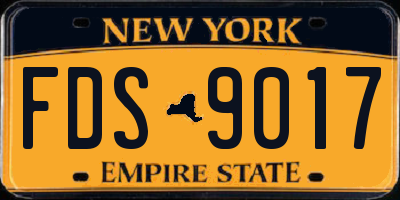 NY license plate FDS9017