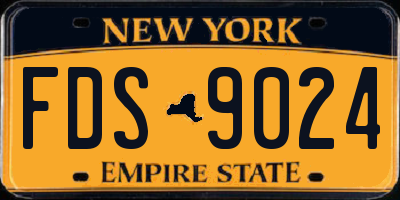 NY license plate FDS9024