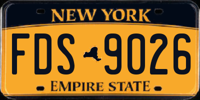 NY license plate FDS9026