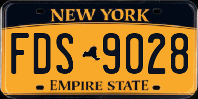 NY license plate FDS9028