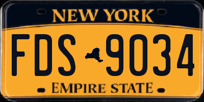 NY license plate FDS9034