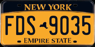 NY license plate FDS9035
