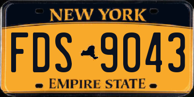 NY license plate FDS9043