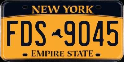 NY license plate FDS9045