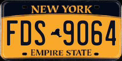 NY license plate FDS9064