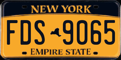 NY license plate FDS9065