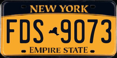 NY license plate FDS9073