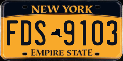 NY license plate FDS9103
