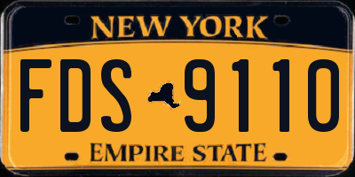 NY license plate FDS9110