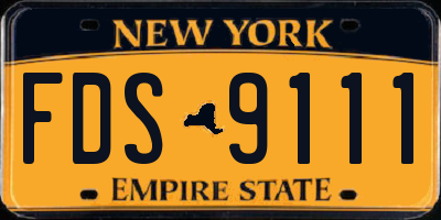 NY license plate FDS9111