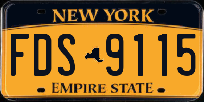NY license plate FDS9115