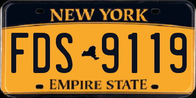 NY license plate FDS9119
