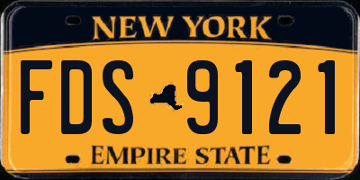NY license plate FDS9121