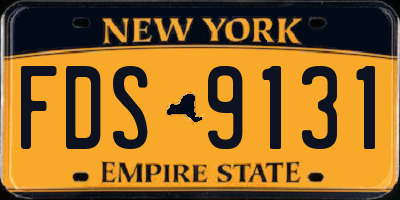 NY license plate FDS9131