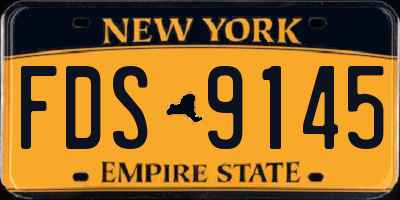 NY license plate FDS9145