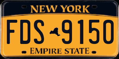 NY license plate FDS9150