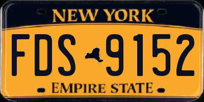 NY license plate FDS9152