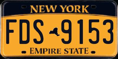 NY license plate FDS9153