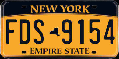 NY license plate FDS9154