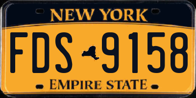 NY license plate FDS9158