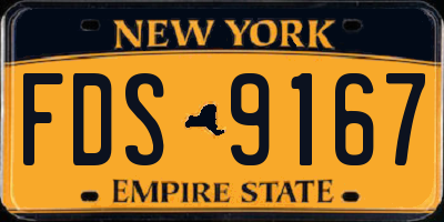 NY license plate FDS9167