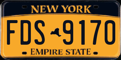 NY license plate FDS9170